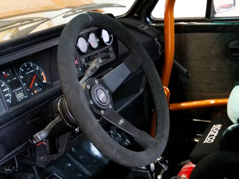 Preview: Luisi Mirage Corsa Sportlenkrad Wildleder schwarz / schwarz geschüsselt & TÜV Prüfbericht